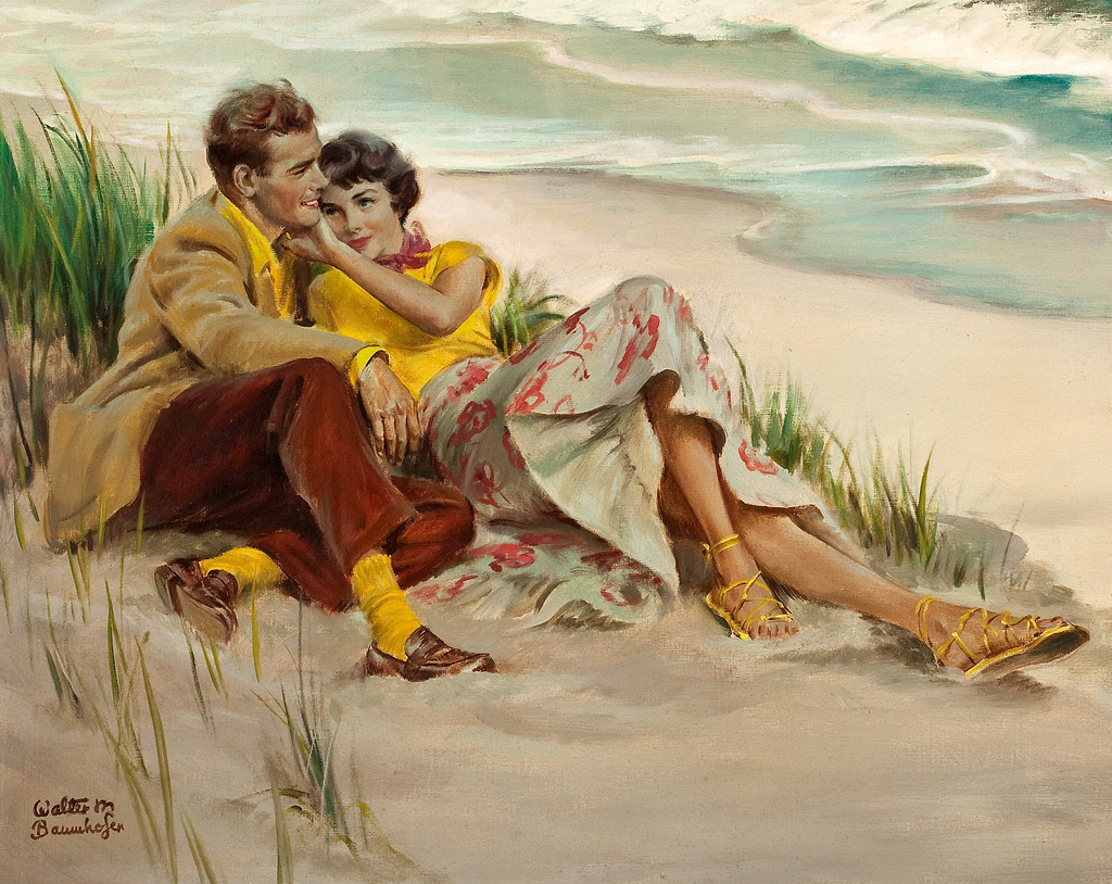 He Wouldn't Say Yes, Magazine Illustration by Walter M. Baumhofer